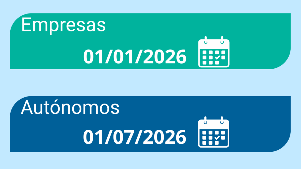 Fechas entrada en vigor obligatorio Verifactu
