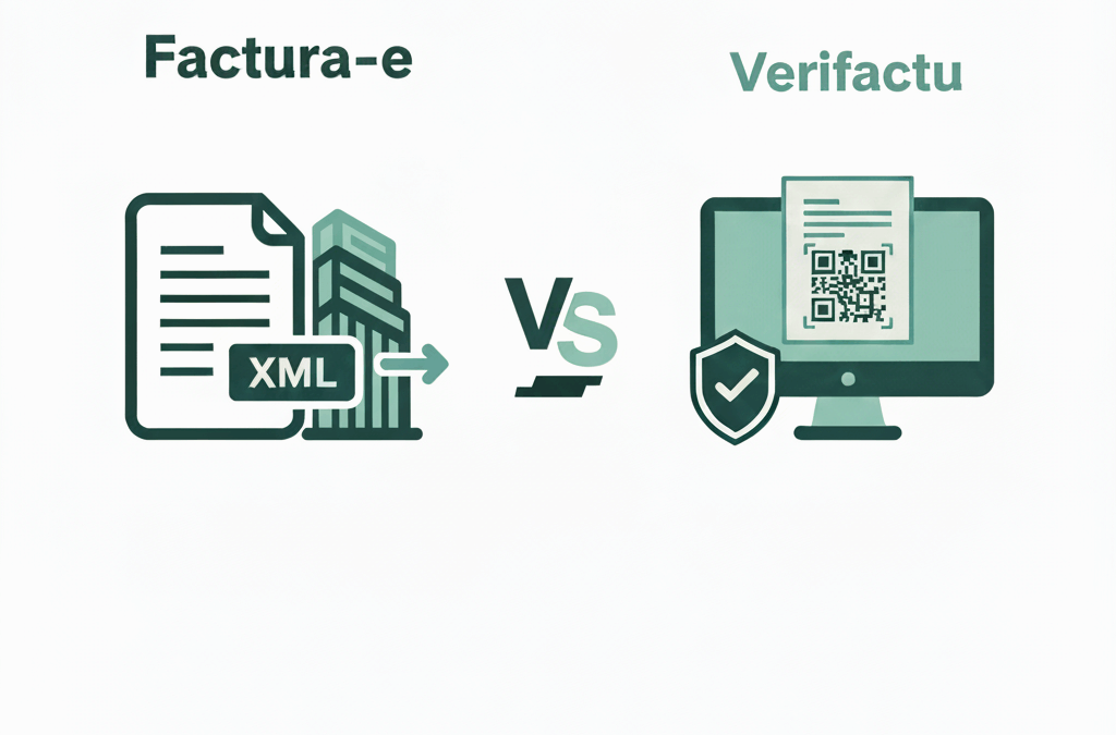 Factura-e vs Verifactu: 5 diferencias que tu negocio de instalaciones debe conocer