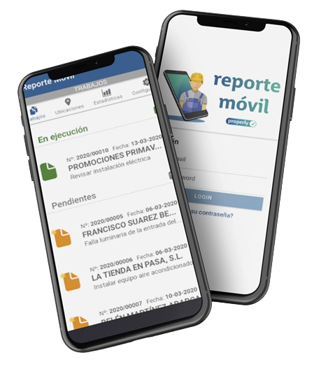 Movil_con_app_reporte_movil_properly_gestion_mantenimientos
