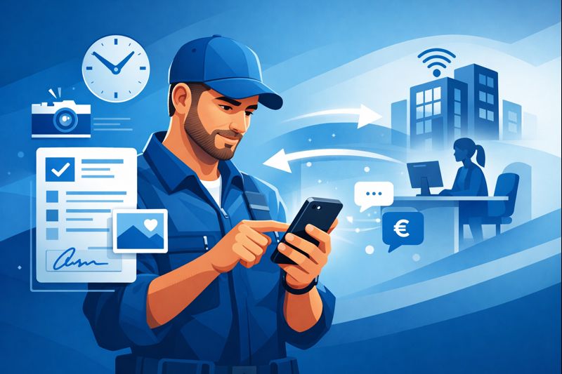 Cómo los operarios reportan tareas más rápido con una app móvil