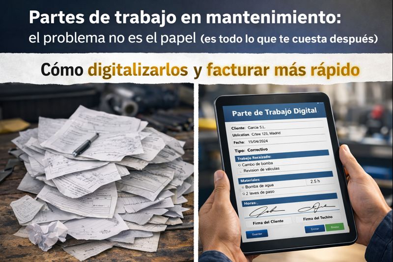 Partes de trabajo en mantenimiento: el problema no es el papel (es todo lo que te cuesta después)